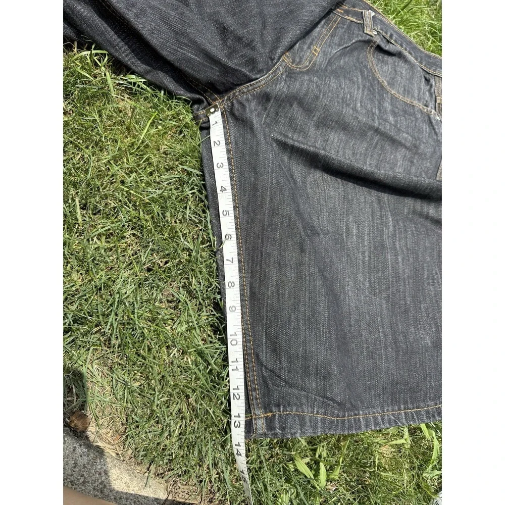 Vintage Y2K Rocawear Embroidered Wide Baggy Dark Denim‎ Jorts Mens Size 38